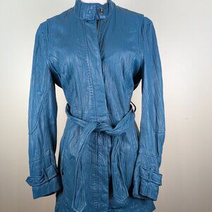 Vintage Buttery Soft Y2K Turquoise Sheepskin Leather UGG Coat Jacket Size M